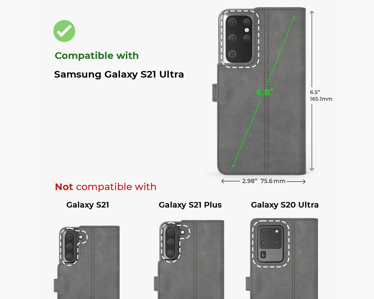 Étui portefeuille en cuir vintage - Samsung Galaxy S21 Ultra