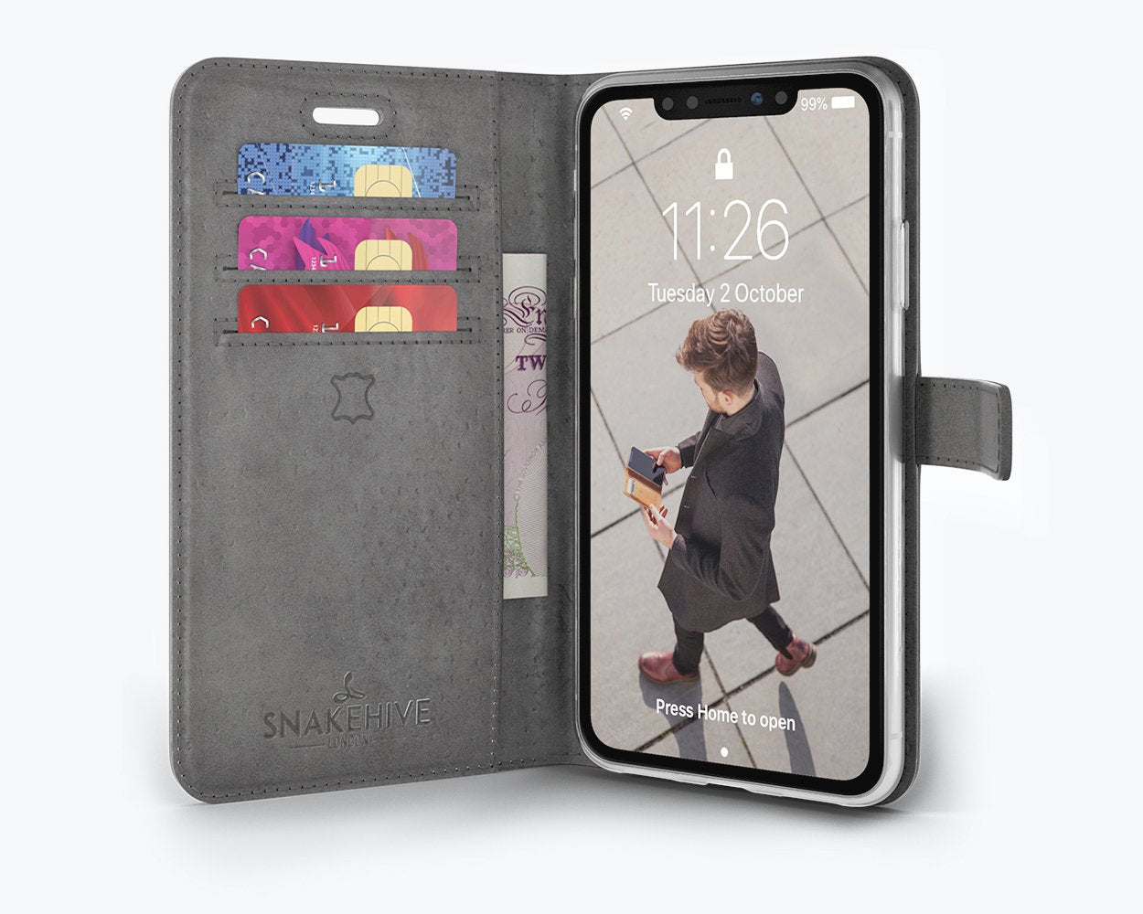 Étui portefeuille en cuir vintage - Apple iPhone XR