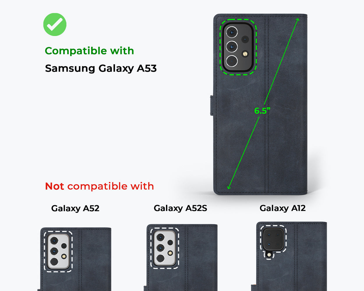 Étui portefeuille en cuir vintage - Samsung Galaxy A53
