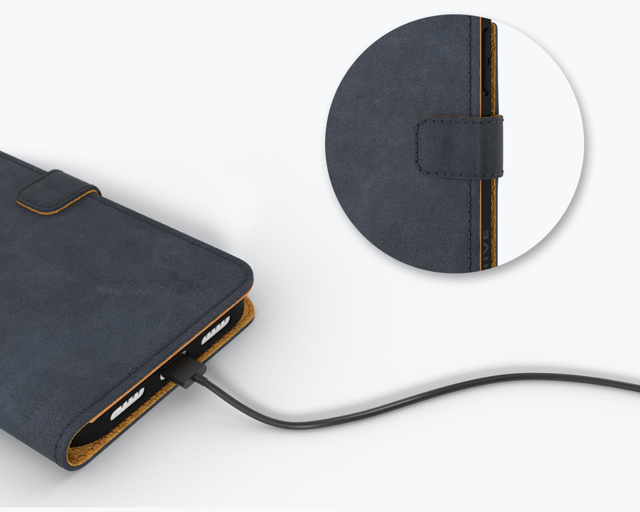 Étui portefeuille en cuir vintage - Apple iPhone 14 Pro