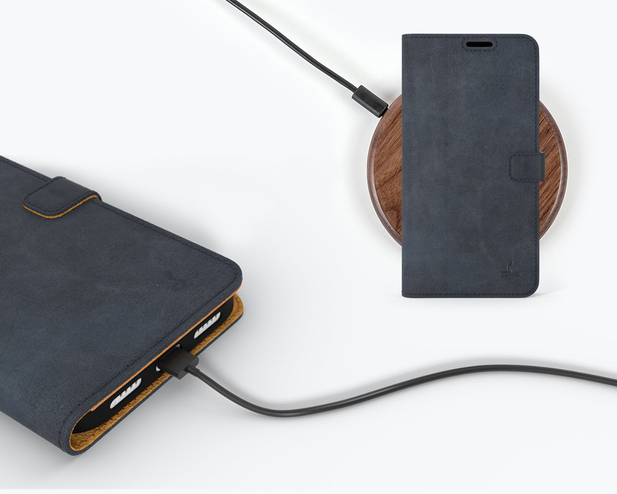 Étui portefeuille en cuir vintage - Apple iPhone 14 Pro