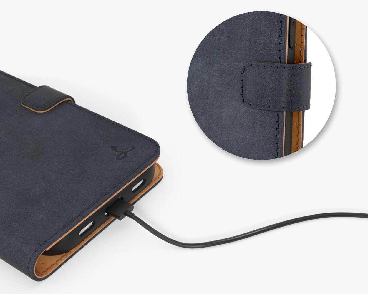 Étui portefeuille en cuir vintage - Apple iPhone 13 Mini