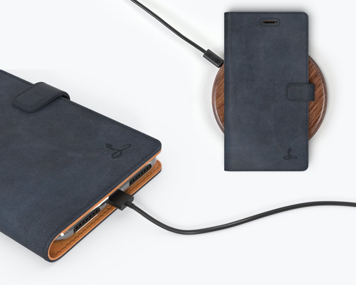 Étui portefeuille en cuir vintage - Apple iPhone 7 Plus