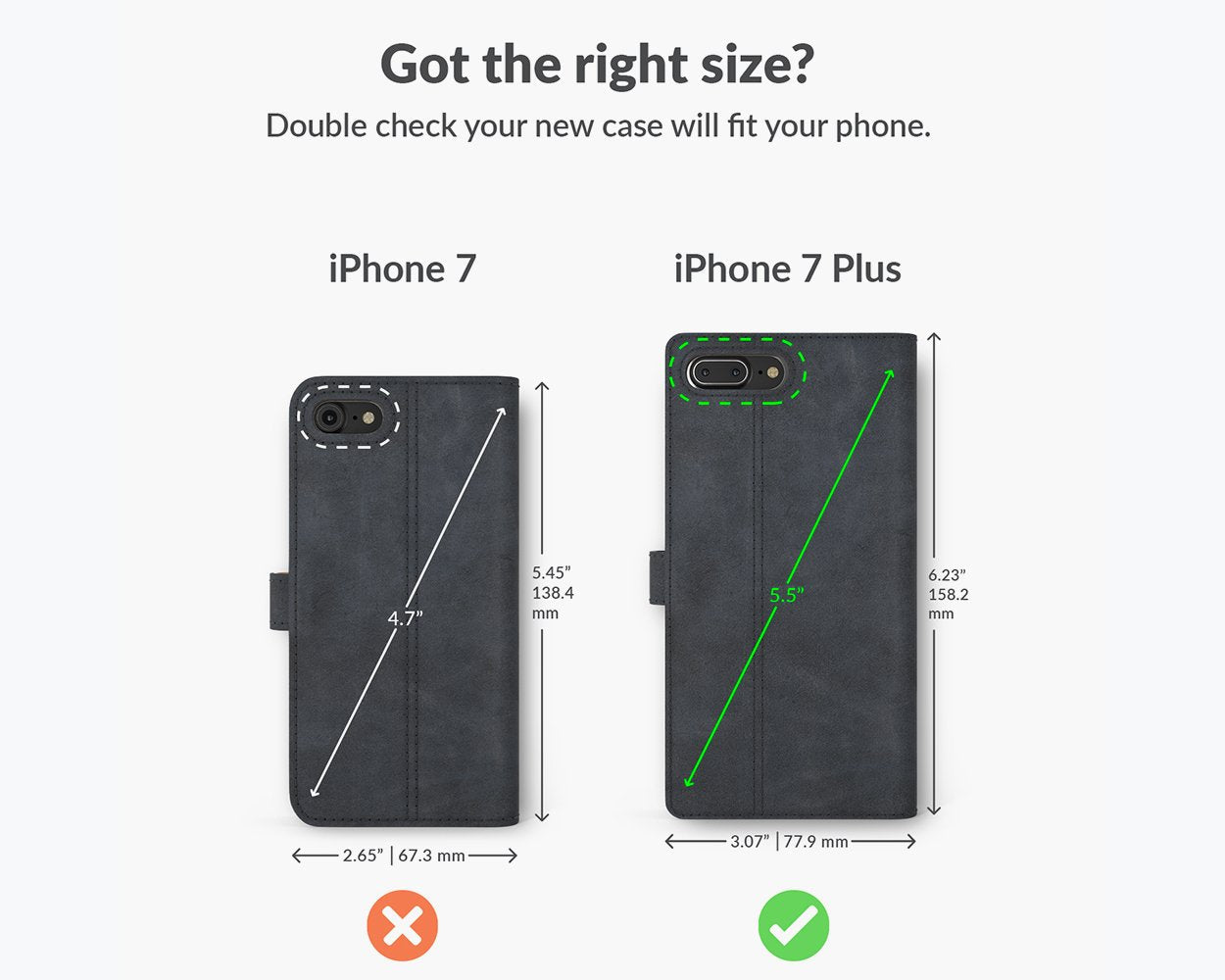 Étui portefeuille en cuir vintage - Apple iPhone 7 Plus