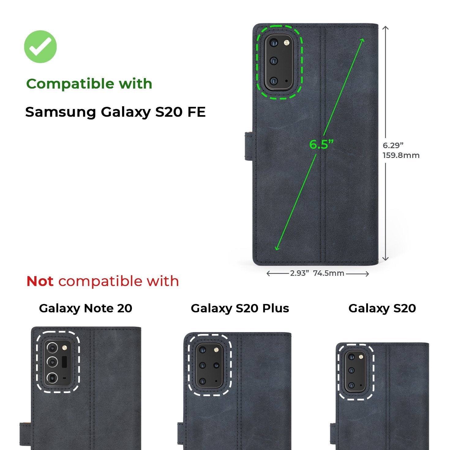 Étui portefeuille en cuir vintage - Samsung Galaxy S20 FE