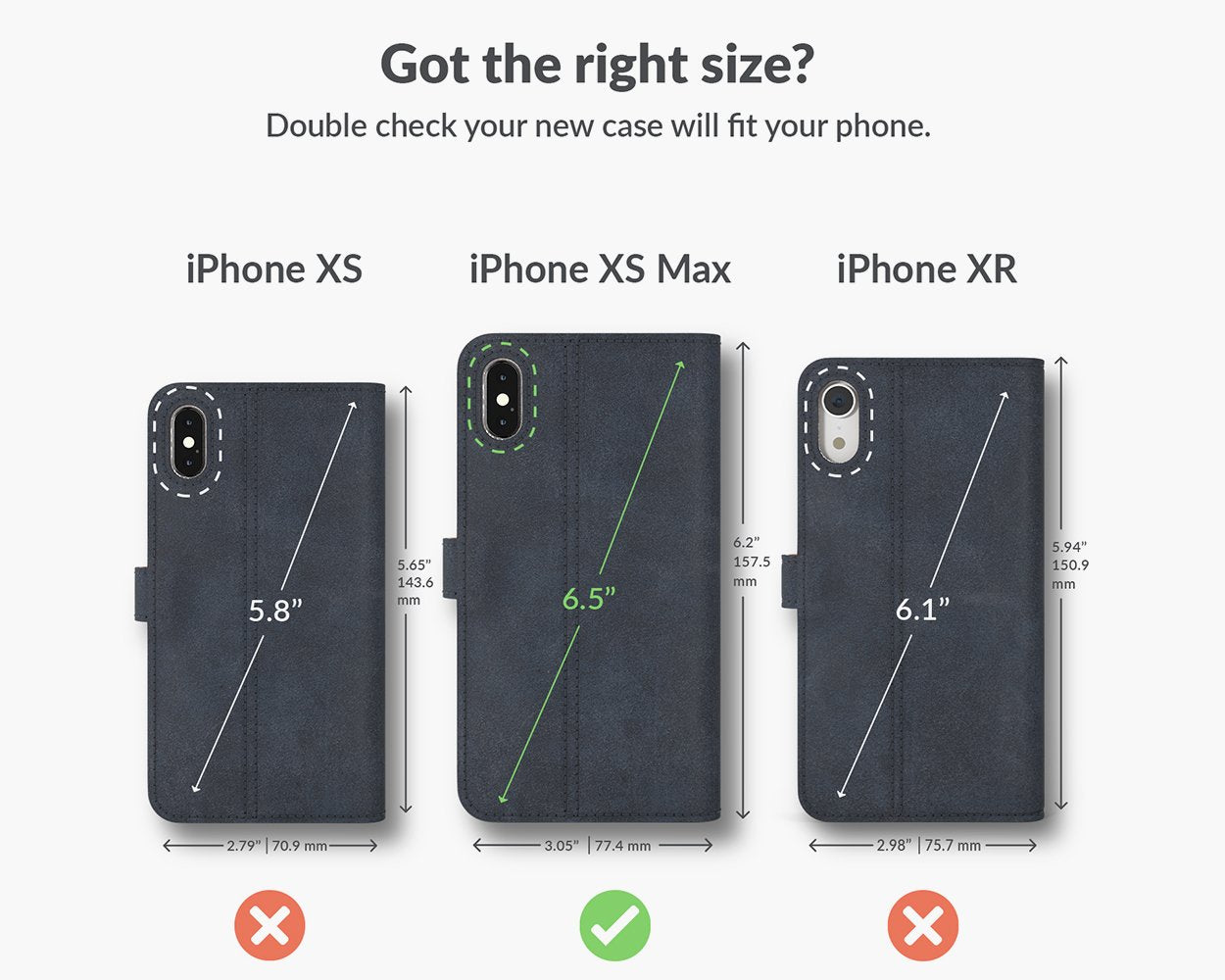 Étui portefeuille en cuir vintage - Apple iPhone XS Max