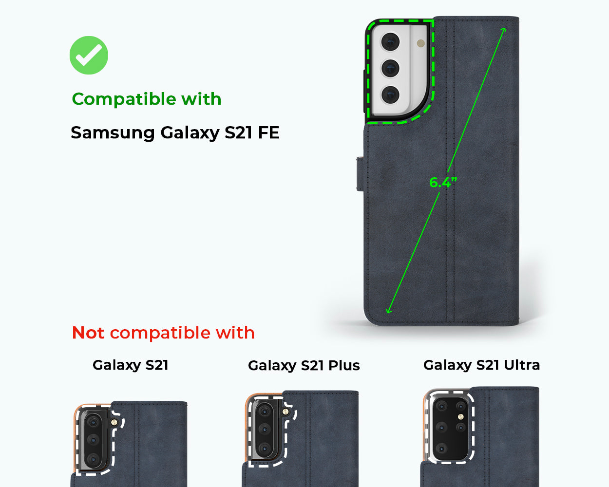 Samsung Galaxy S21 FE - Vintage Leather Wallet Phone Case