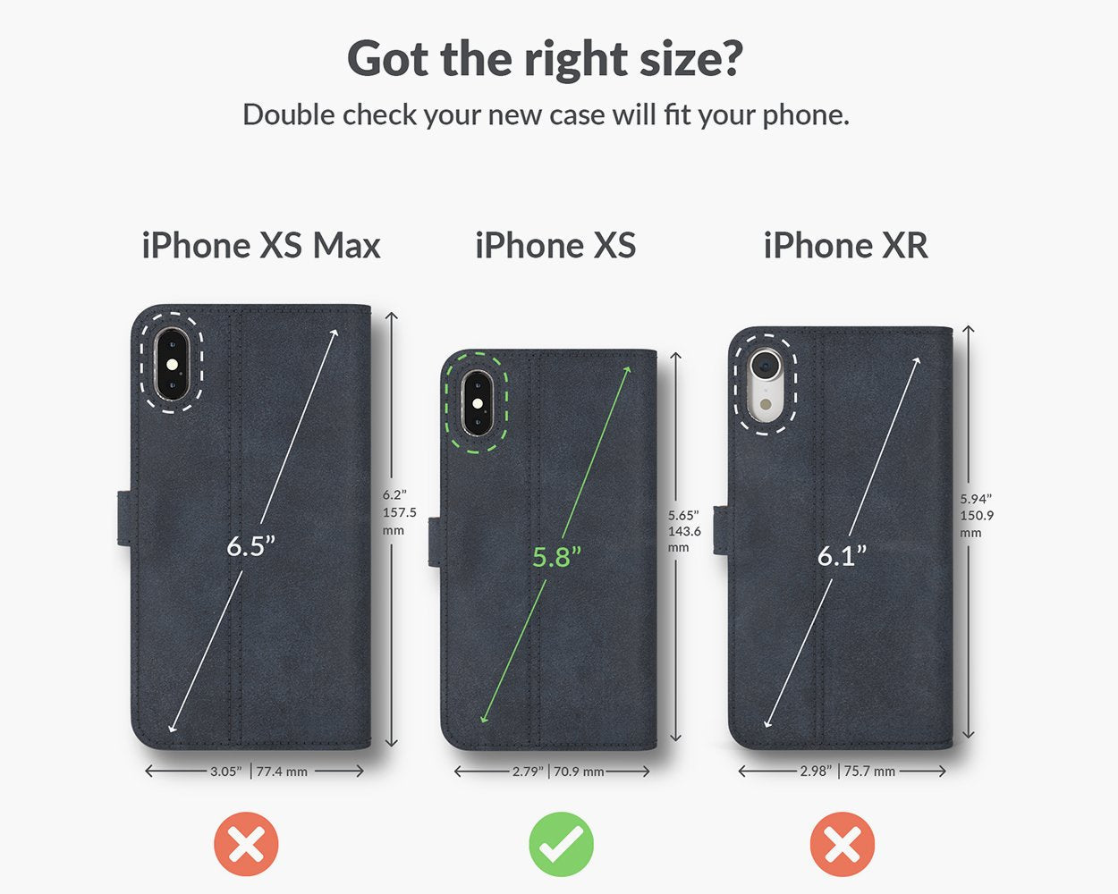 Étui portefeuille en cuir vintage - Apple iPhone X/XS