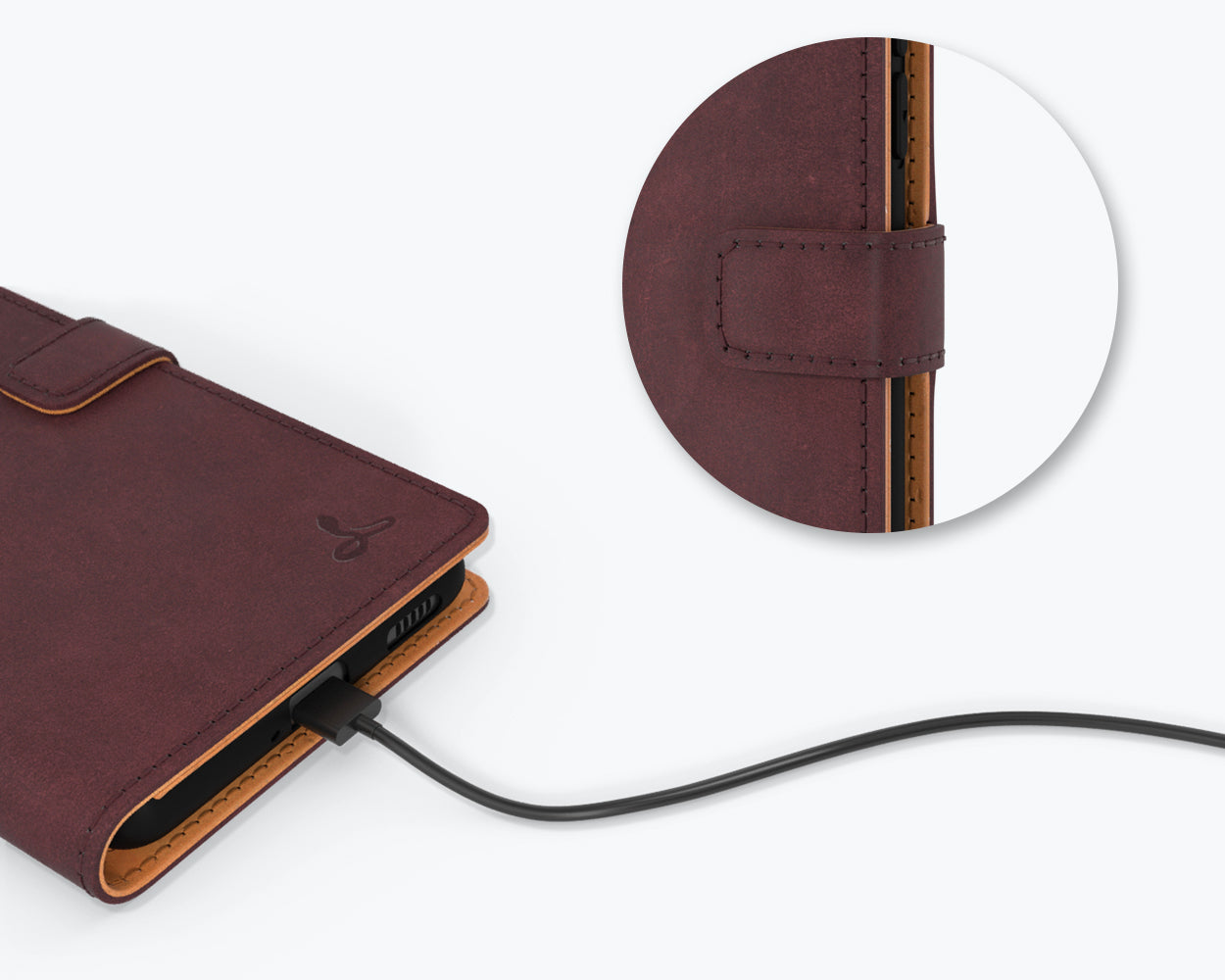 Étui portefeuille en cuir vintage - Samsung Galaxy A53