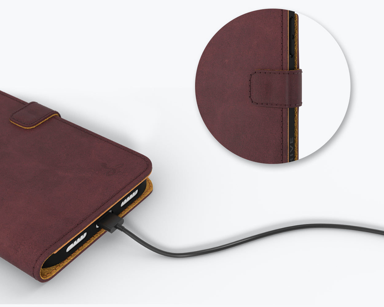 Étui portefeuille en cuir vintage - Apple iPhone 14 Pro