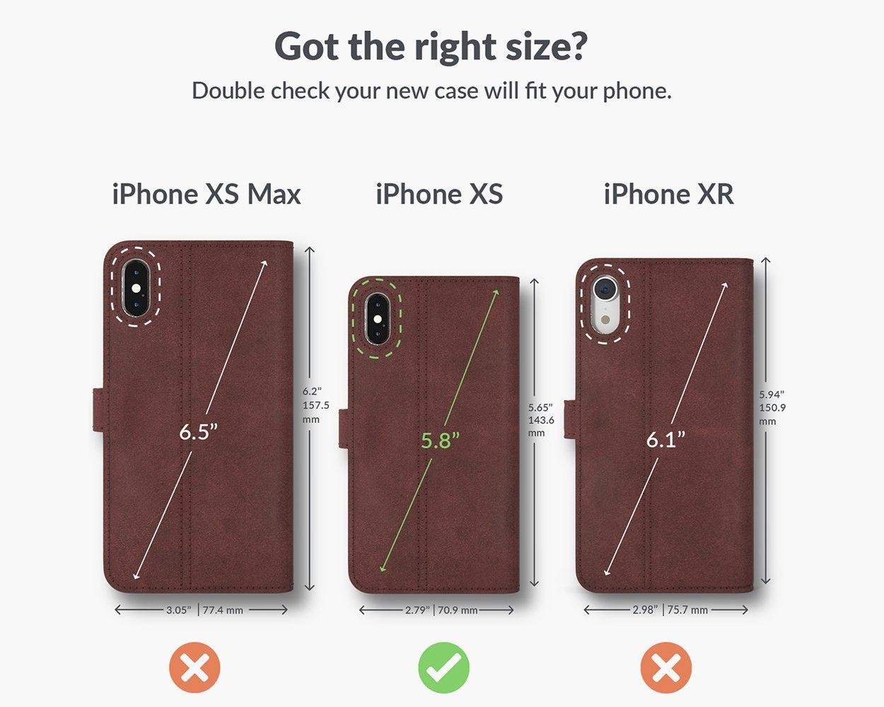 Étui portefeuille en cuir vintage - Apple iPhone X/XS
