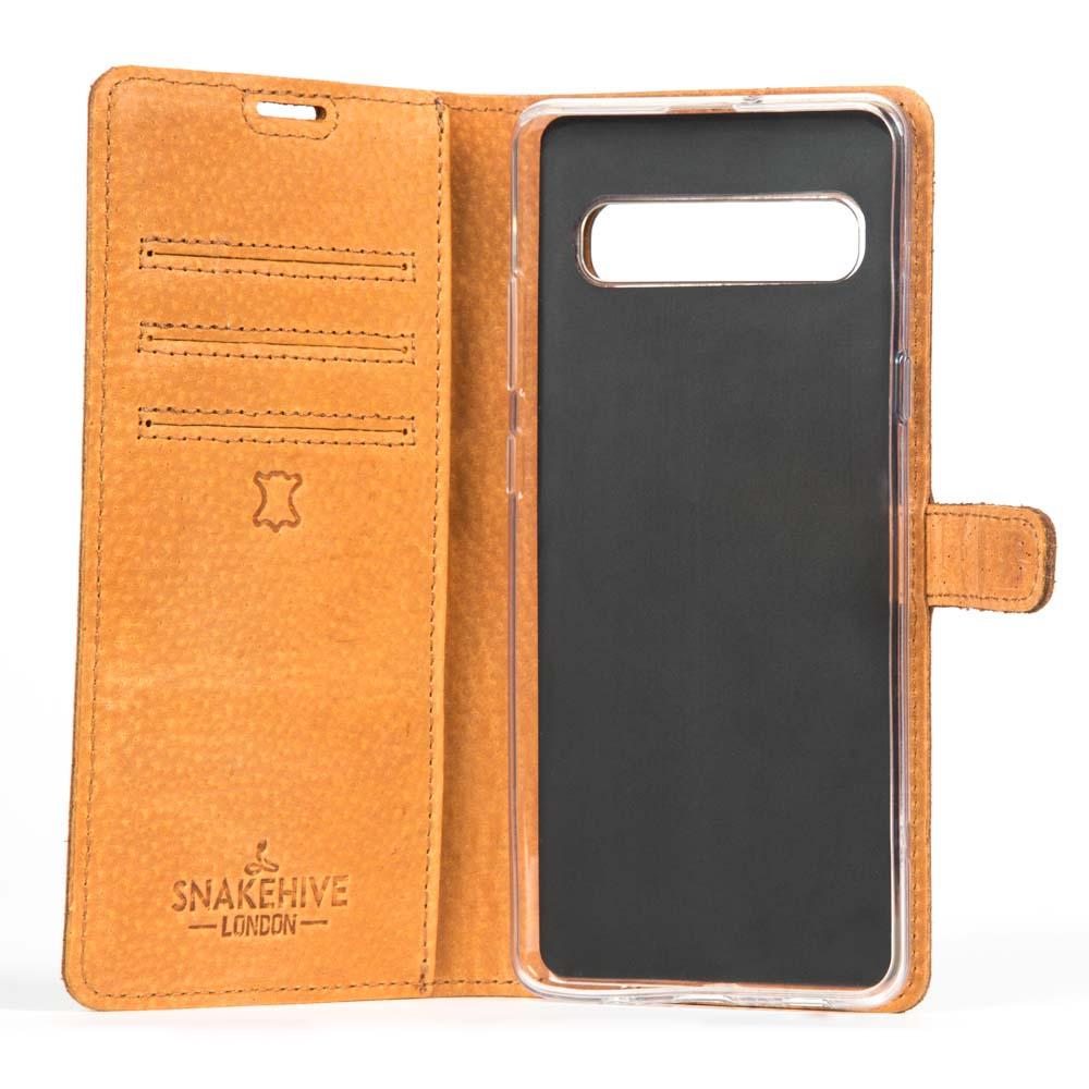 Étui portefeuille en cuir vintage - Samsung Galaxy S10