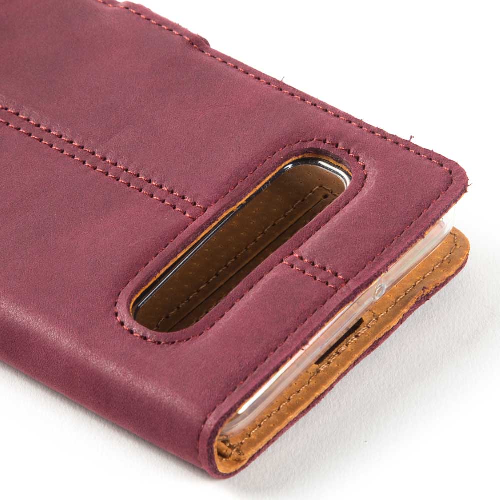 Étui portefeuille en cuir vintage - Samsung Galaxy S10