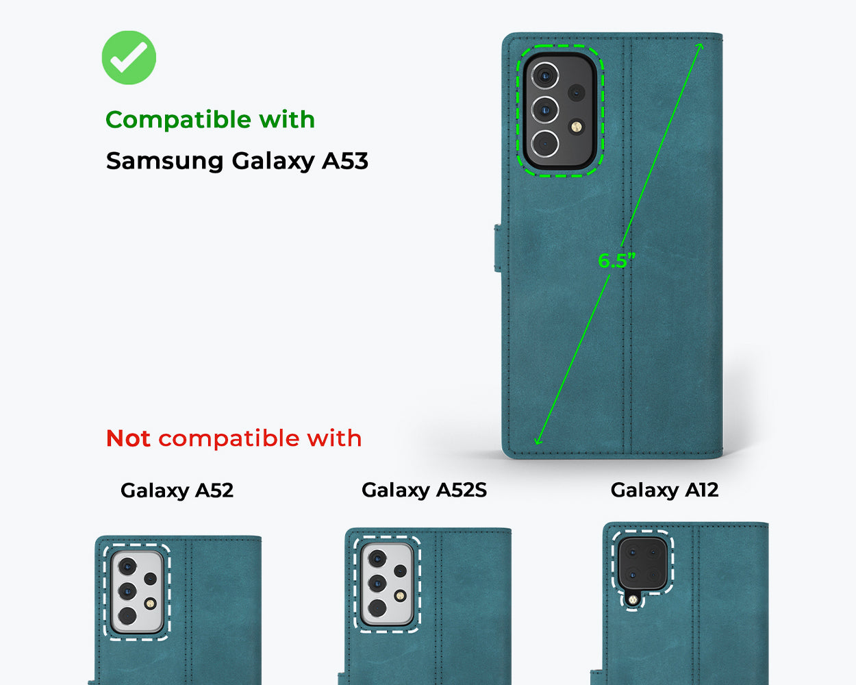 Étui portefeuille en cuir vintage - Samsung Galaxy A53