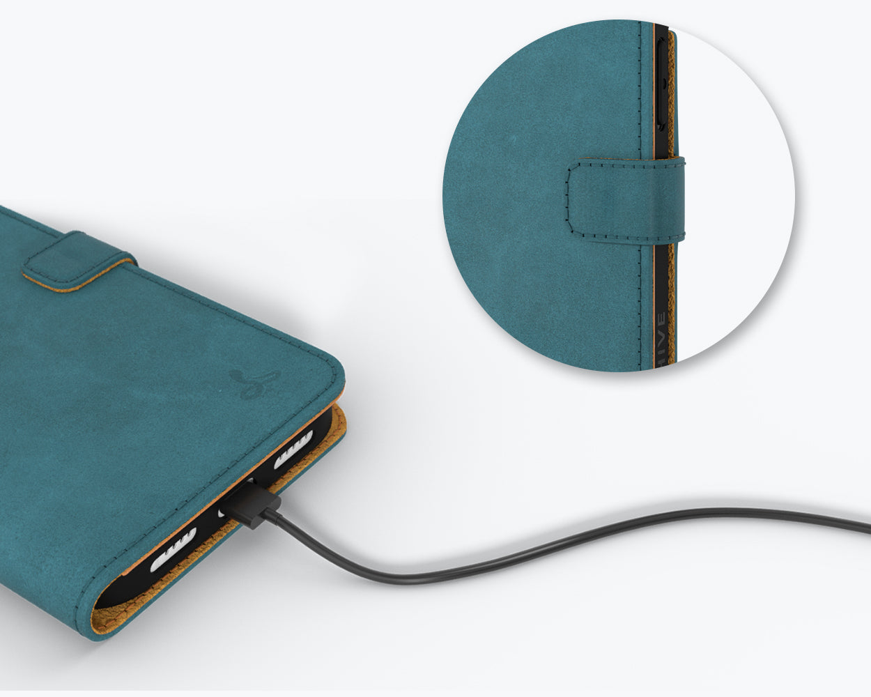 Étui portefeuille en cuir vintage - Apple iPhone 14 Pro