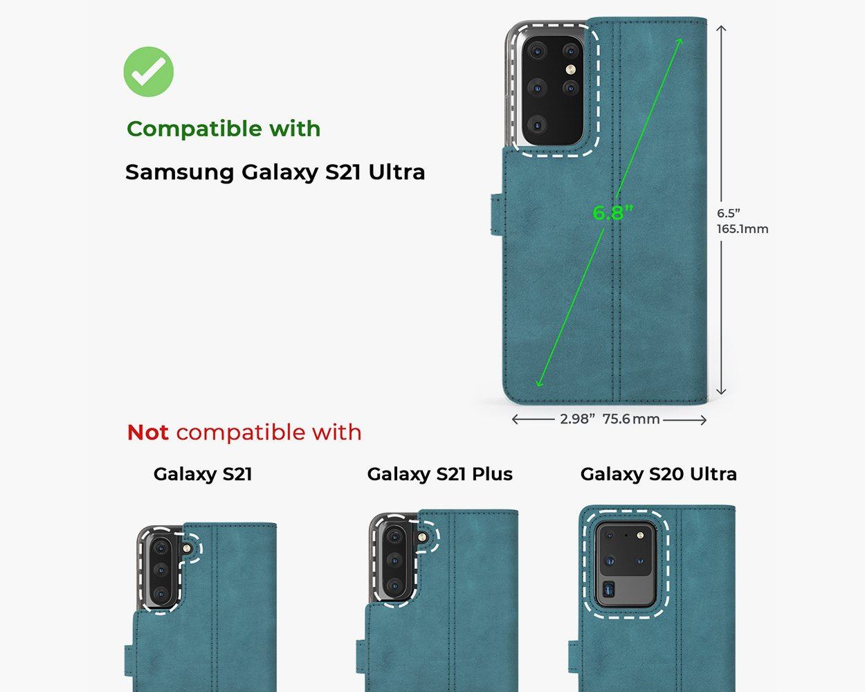 Étui portefeuille en cuir vintage - Samsung Galaxy S21 Ultra