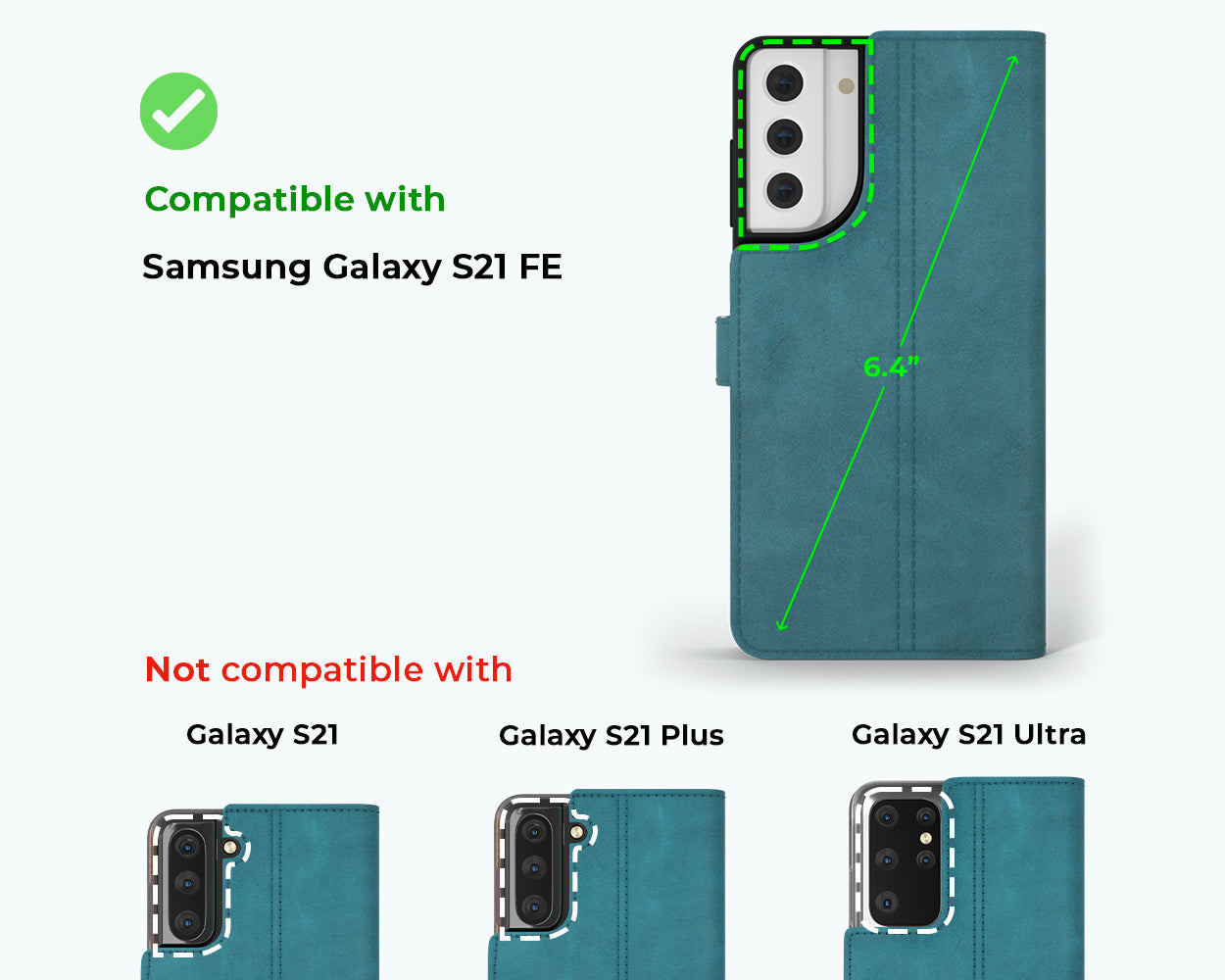 Étui portefeuille en cuir vintage - Samsung Galaxy S21 FE