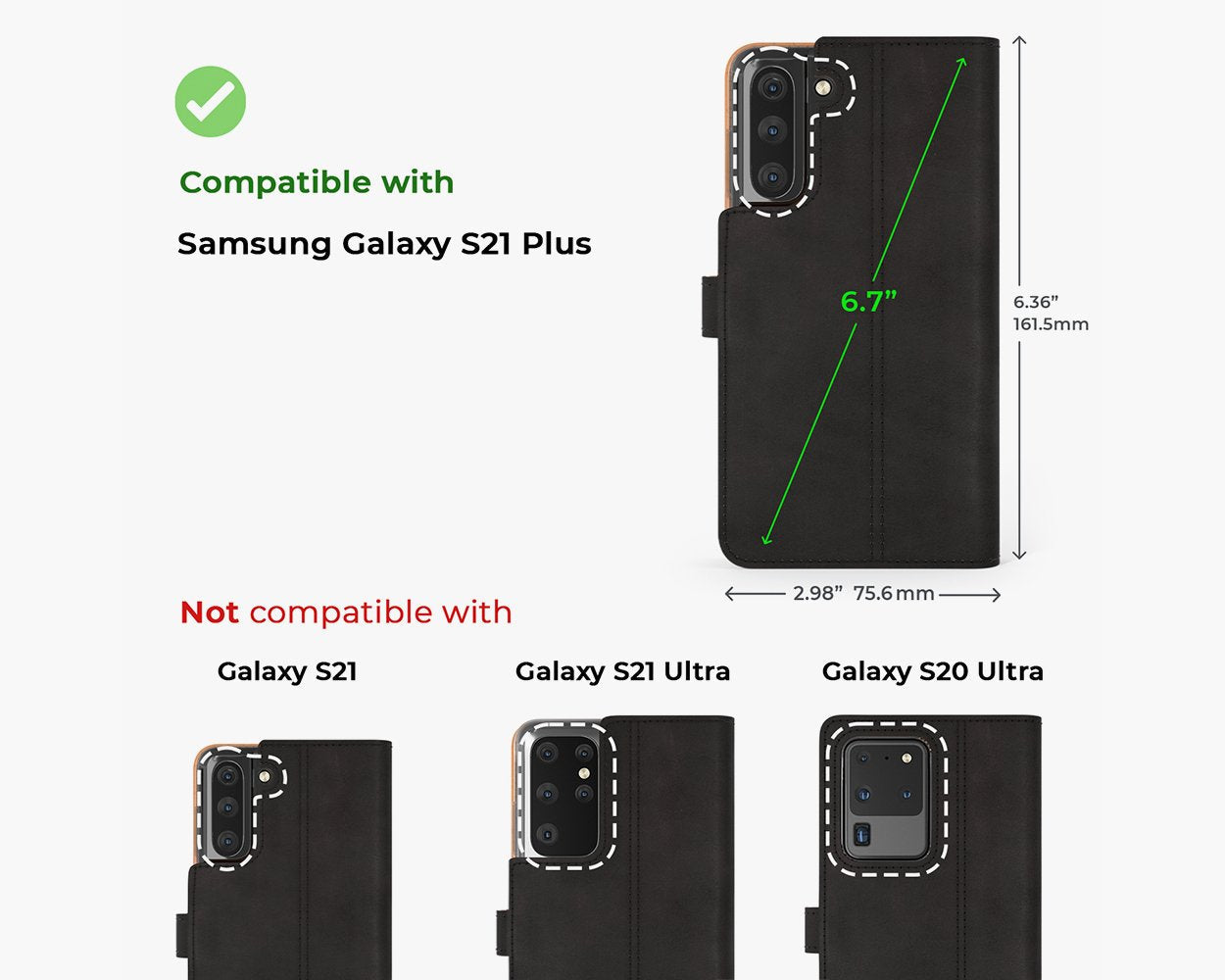 Étui portefeuille en cuir vintage - Samsung Galaxy S21 Plus