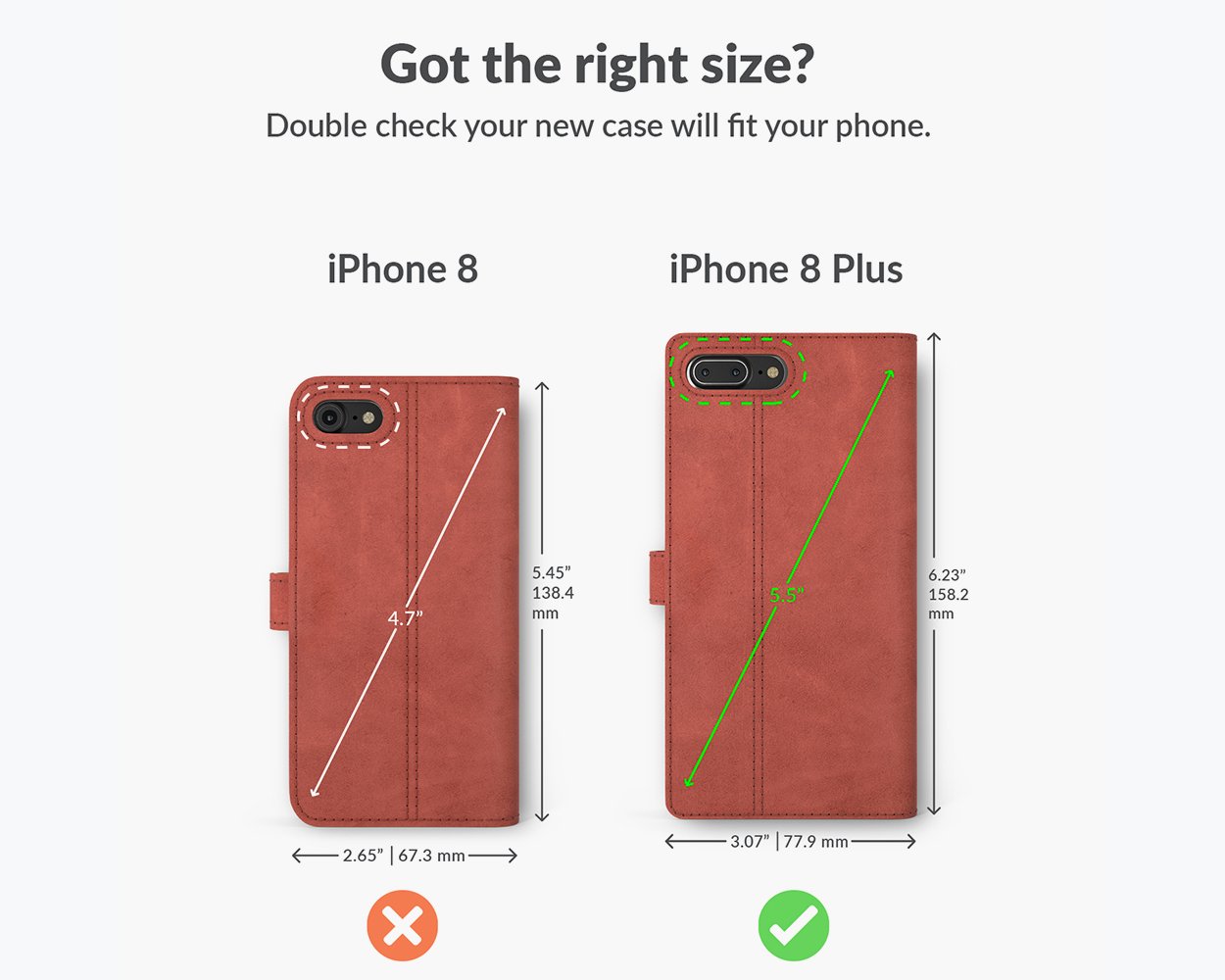 Étui portefeuille en cuir vintage - Apple iPhone 8 Plus