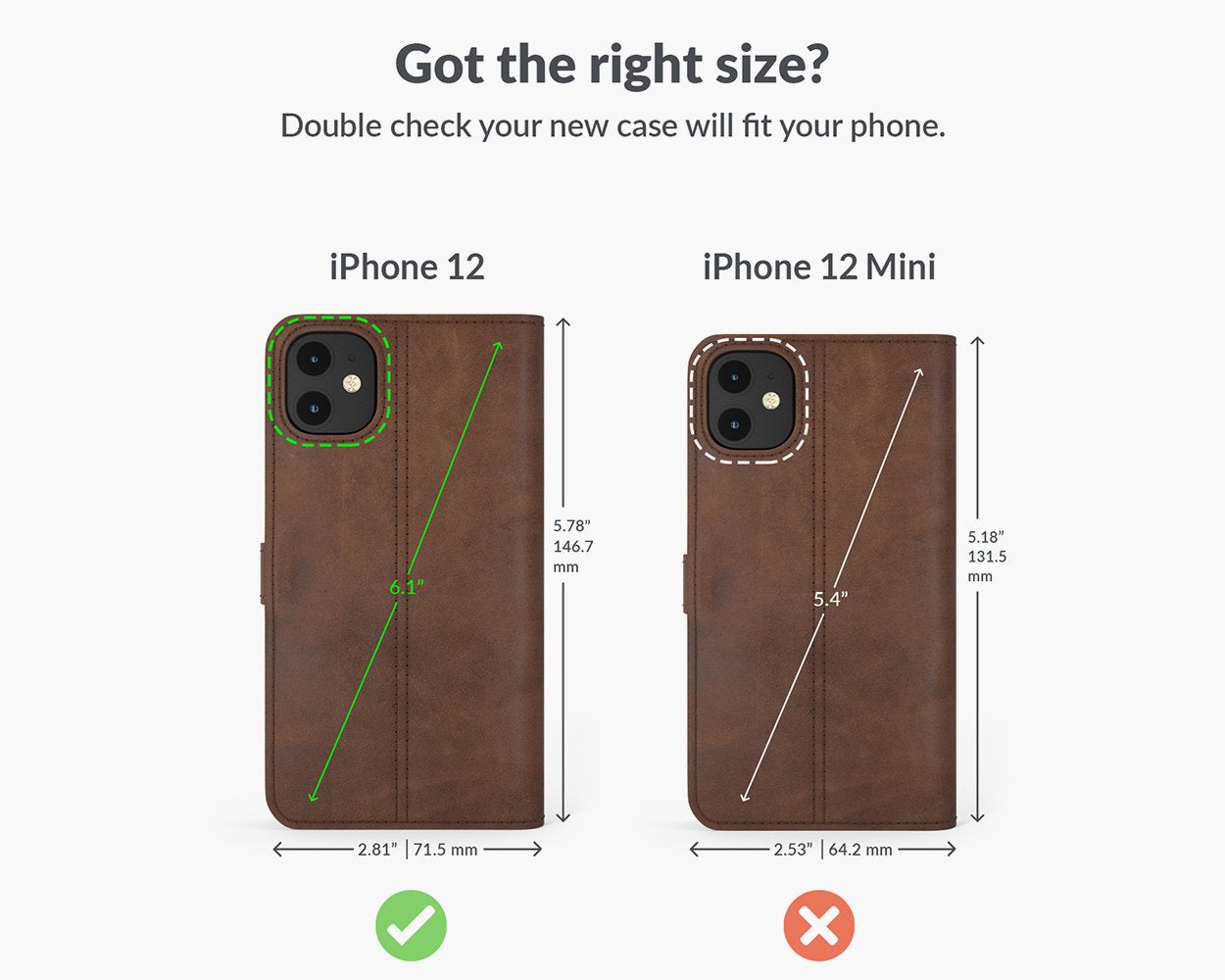 Étui portefeuille en cuir vintage - Apple iPhone 12