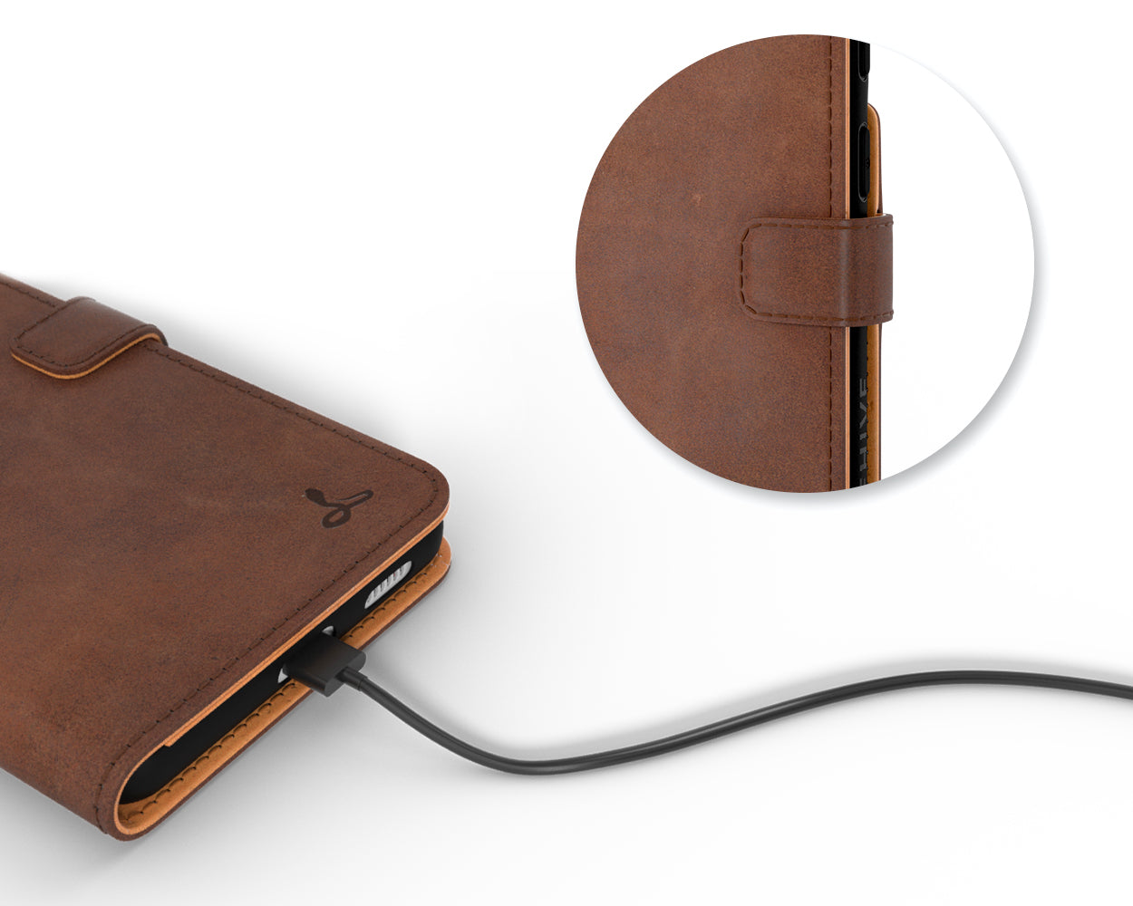 Étui portefeuille en cuir vintage - Samsung Galaxy S21 FE