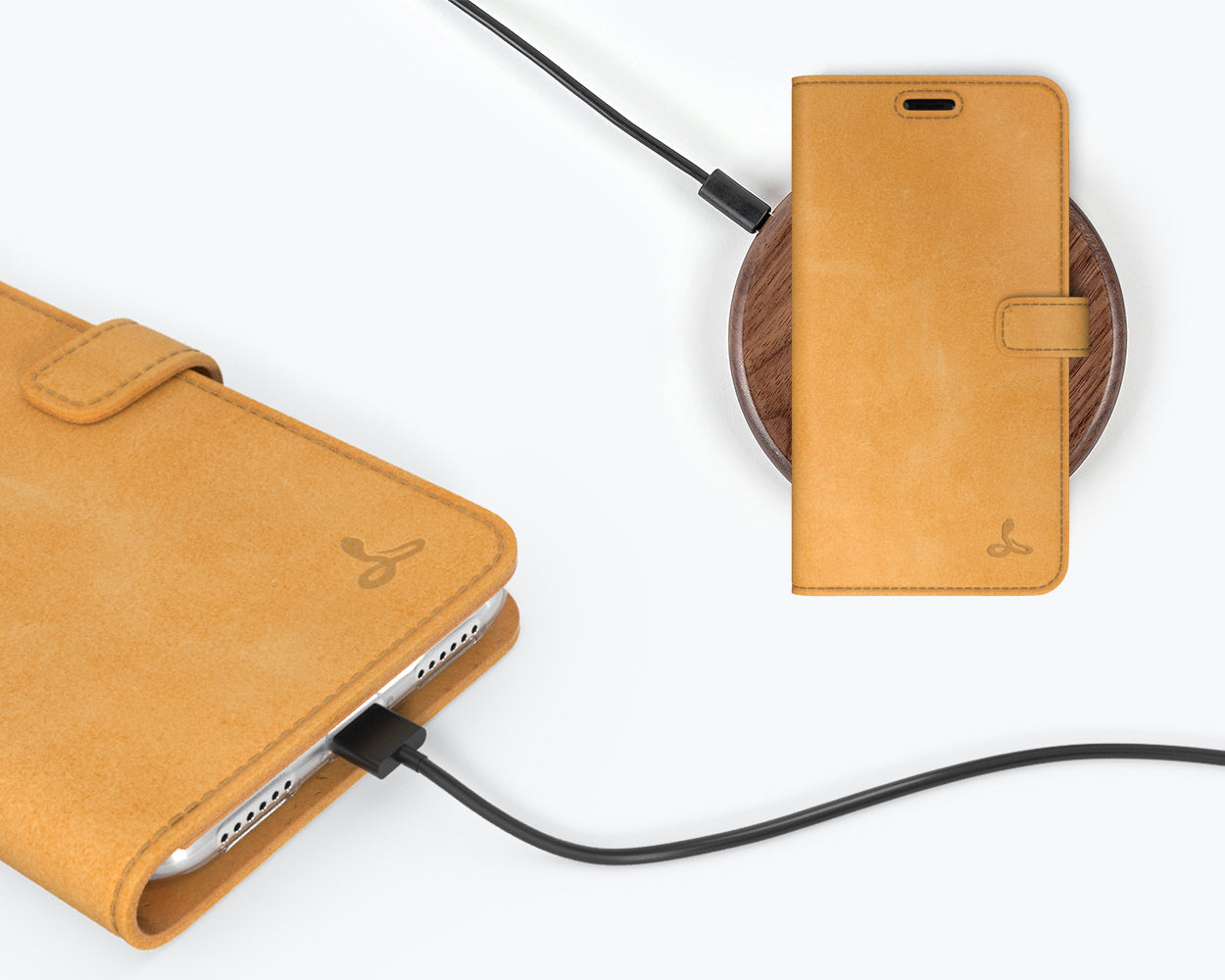 Étui portefeuille en cuir vintage - iPhone 20XX