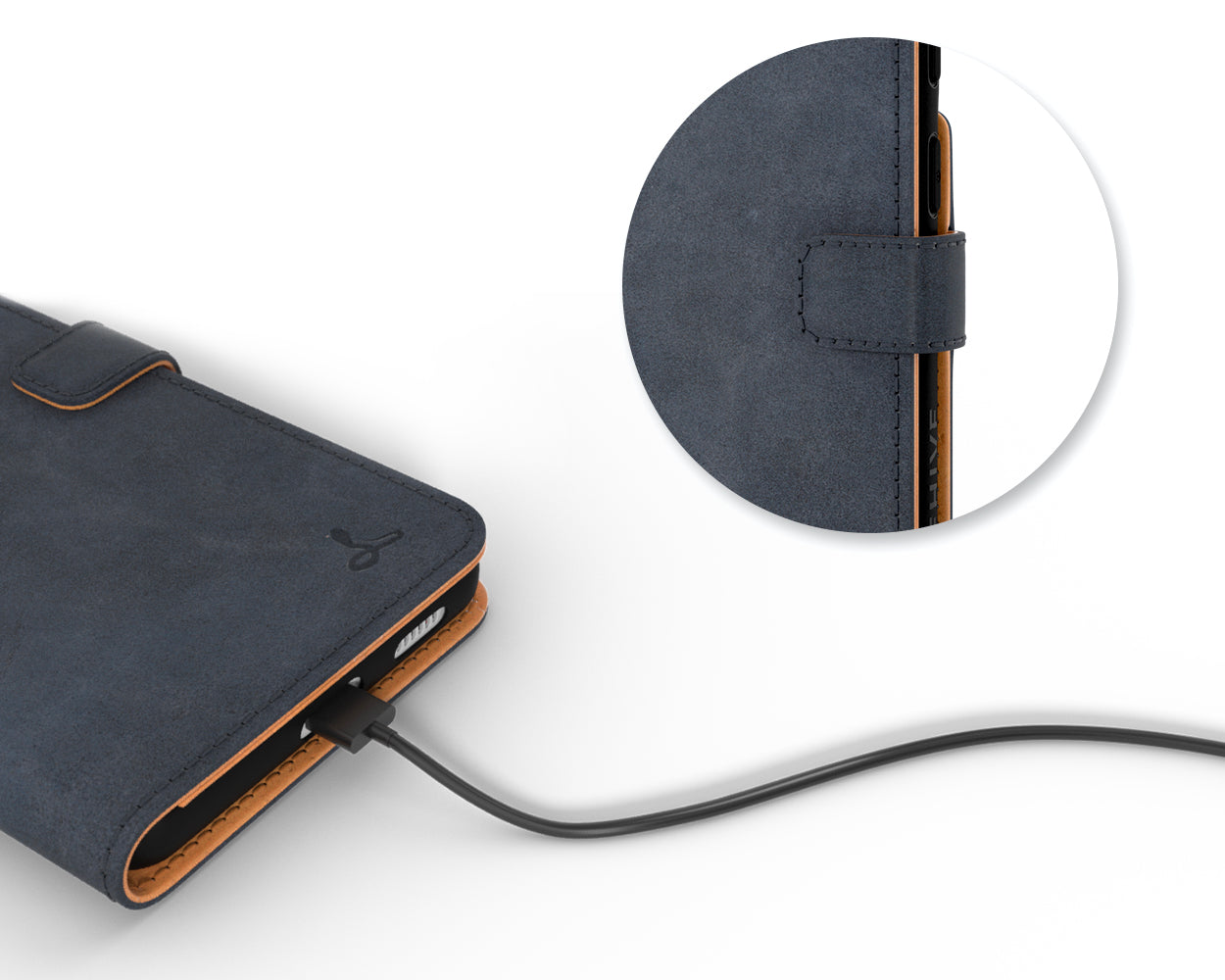 Étui portefeuille en cuir vintage - Samsung Galaxy S21 FE