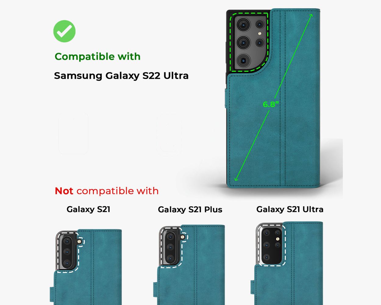 Étui portefeuille en cuir vintage - Samsung Galaxy S22 Ultra