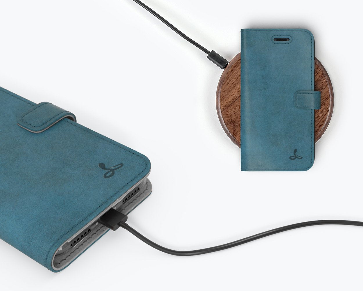 Étui portefeuille en cuir vintage - Apple iPhone 8