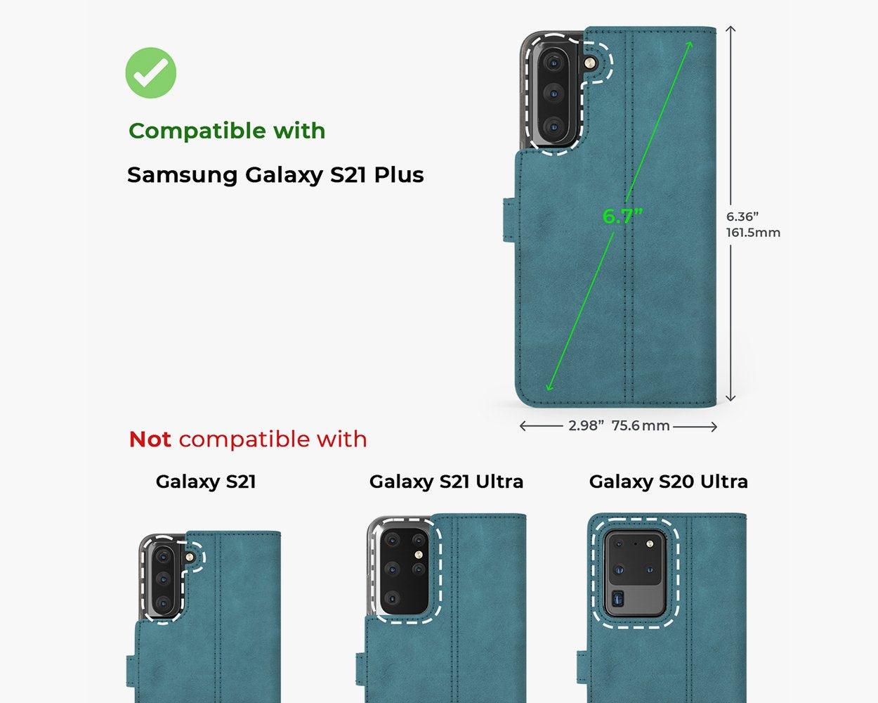 Étui portefeuille en cuir vintage - Samsung Galaxy S21 Plus
