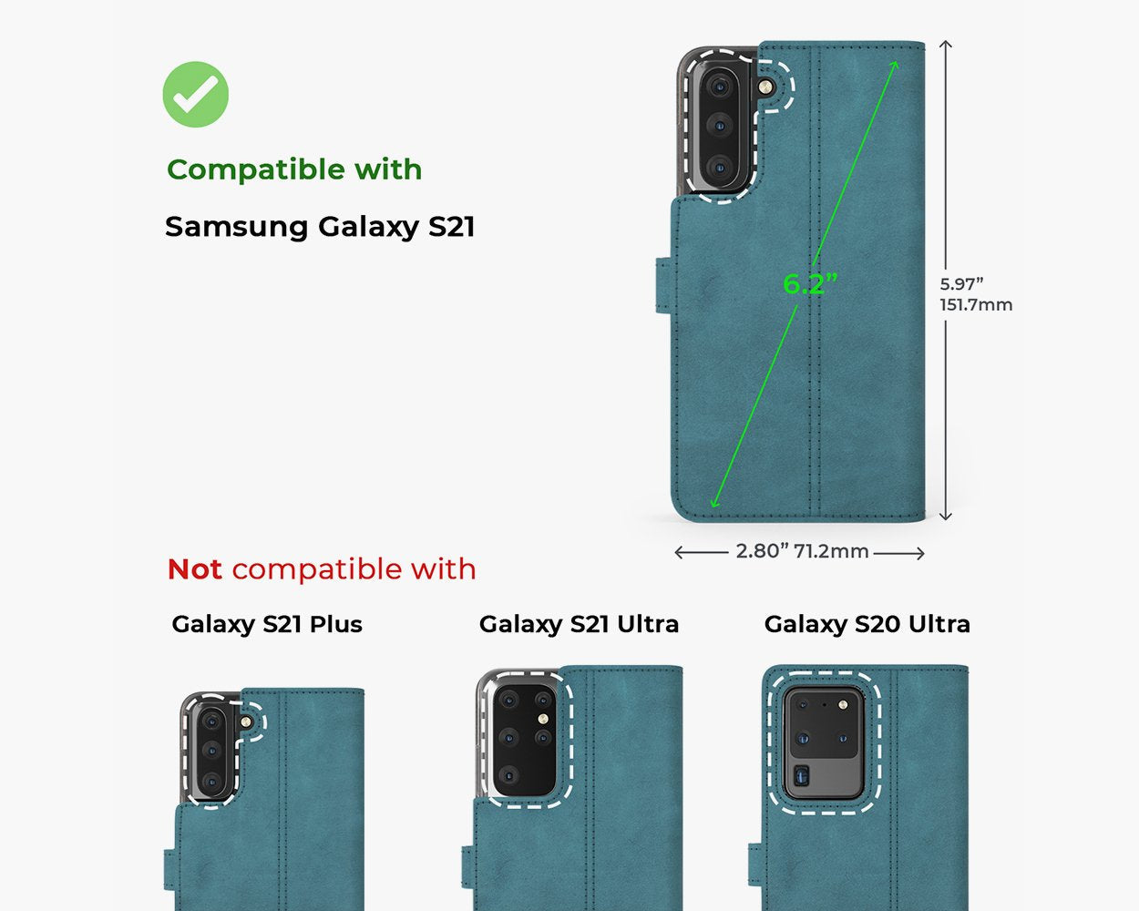 Étui portefeuille en cuir vintage - Samsung Galaxy S21